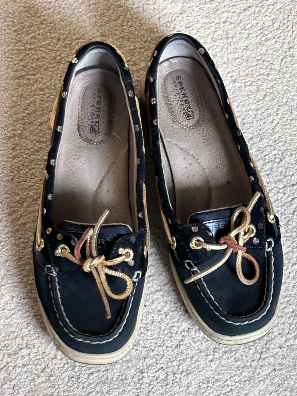 Sperry Angelfish gold dot boat shoes 7.5 - Picture 3 of 9